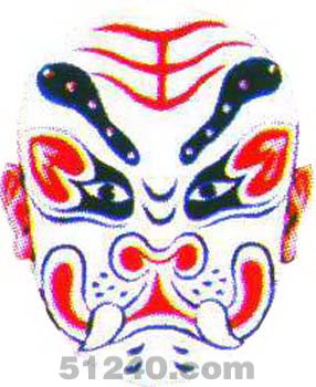 白虎臉譜 - 白虎京劇臉譜圖片 - 白虎臉譜照片