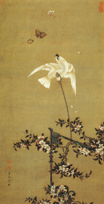 點擊圖片查看原圖 鸚鵡戲蝶圖 胡湄.shtml