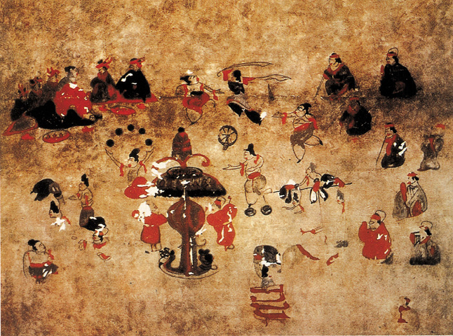 點擊圖片查看原圖 樂舞百戲圖 墓室壁畫.shtml