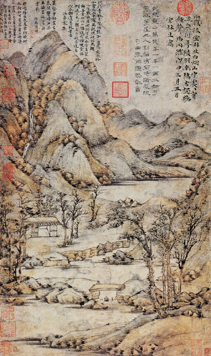 點擊圖片查看原圖 雨后空林圖 倪瓚.shtml