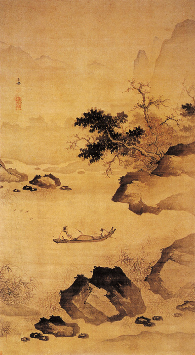 點(diǎn)擊圖片查看原圖 秋溪放艇圖 蔣嵩.shtml
