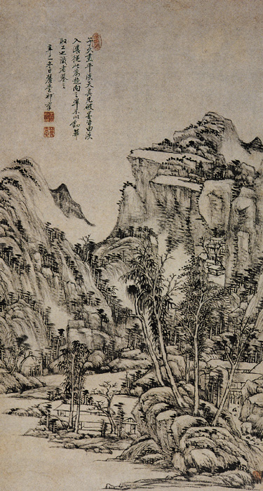 點(diǎn)擊圖片查看原圖 溪山林屋圖 王原祁.shtml