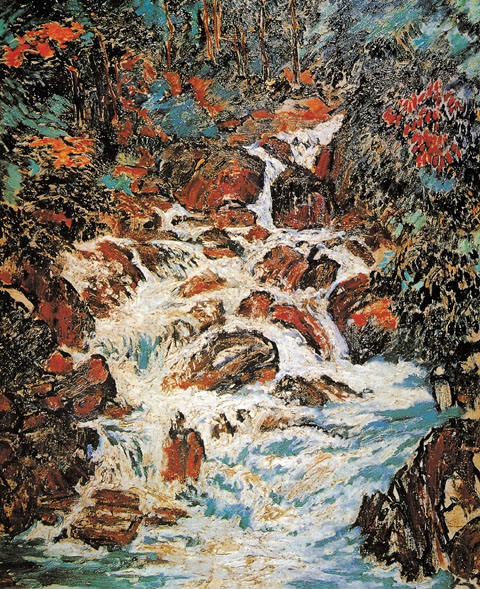 點(diǎn)擊圖片查看原圖 黃山溫泉圖 劉海粟.shtml